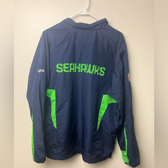 Reebok 1/4 Zip Mens Medium NFL OnField NFL Seattle Seahawks Pullover Windbreaker - Picture 2 of 4